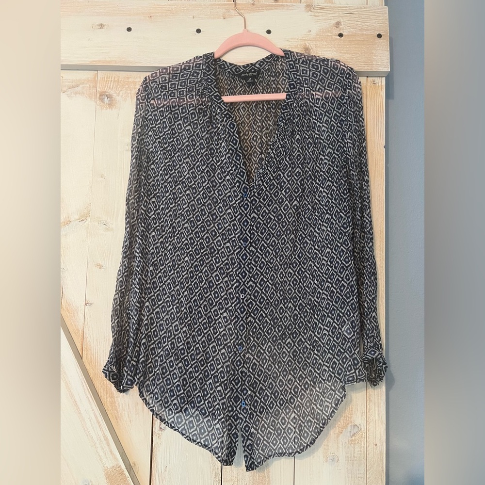 Lucky Brand long sleeve sheer top